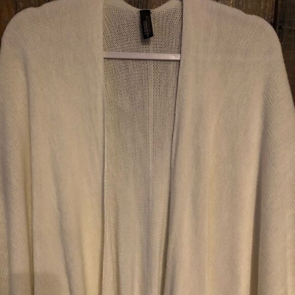 Accessory Street OS Beige BOHO Poncho Vibe Fringe Oversized 42” Scarf Wrap - Picture 3 of 8